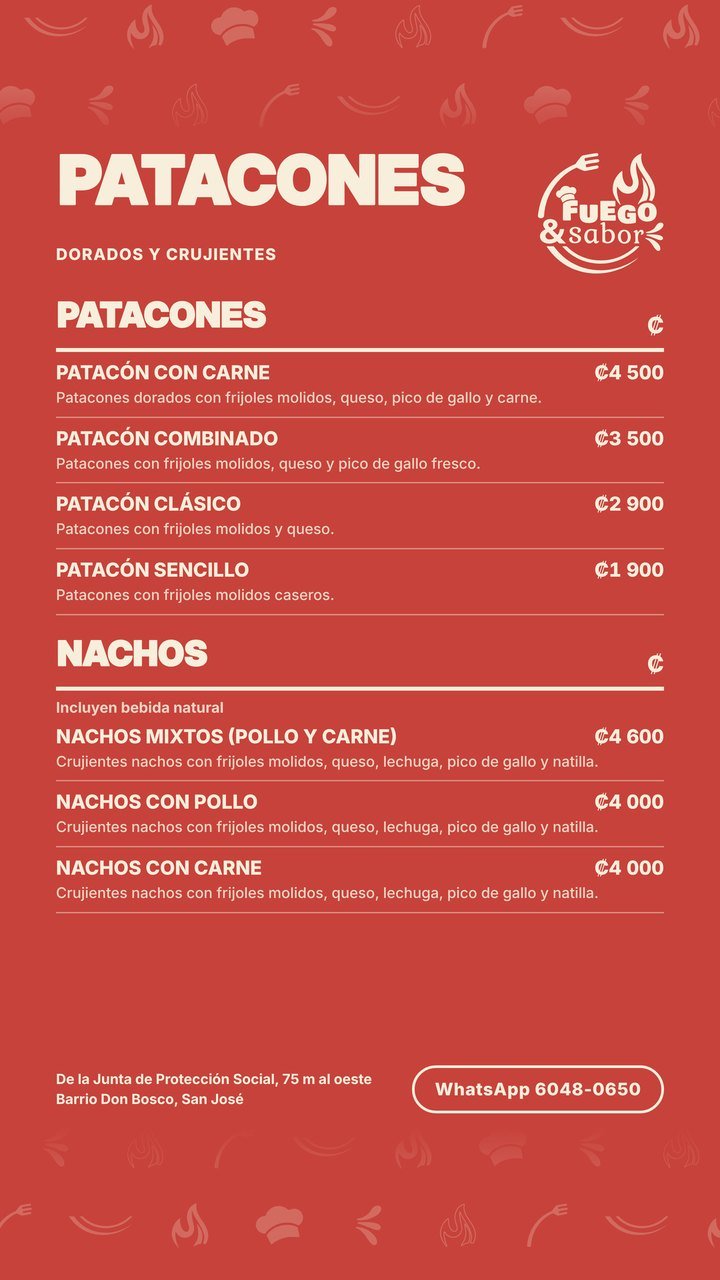 Menú Fuego & Sabor, página 8: Patacones